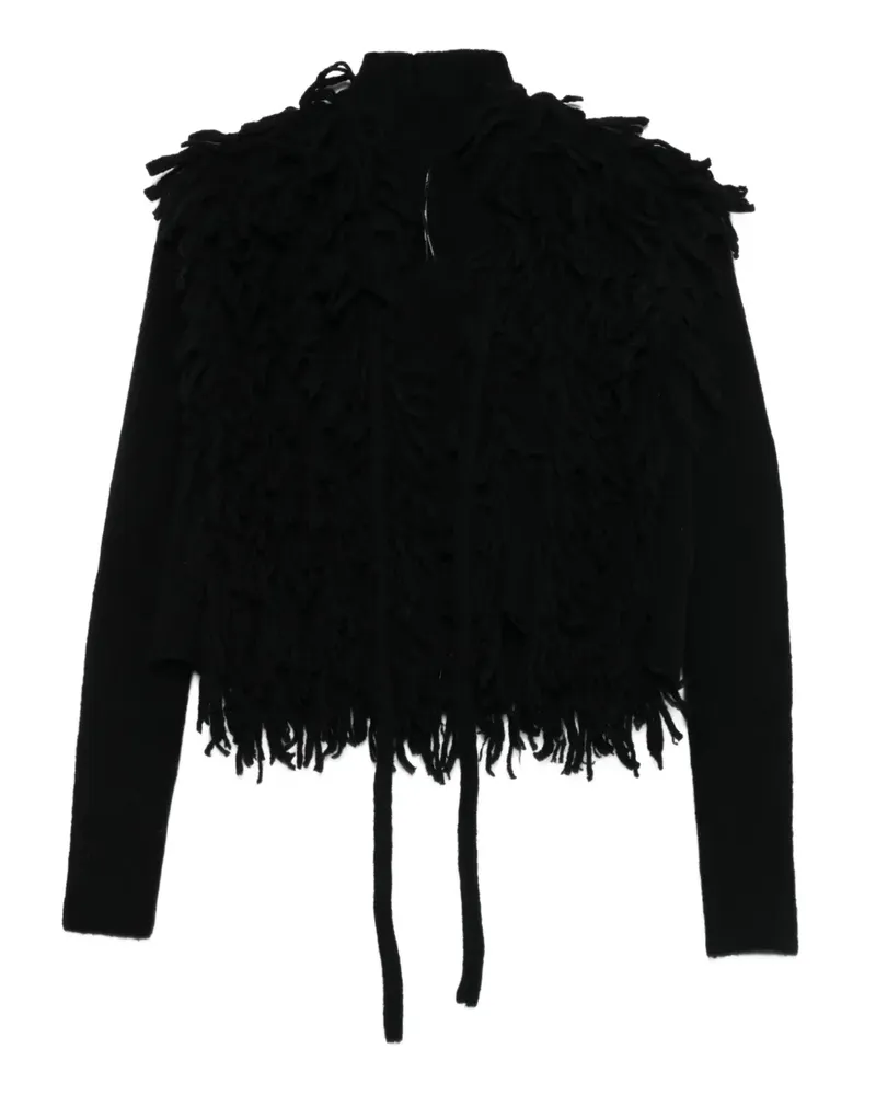 Masnada Cardigan mit Fransen - Schwarz Schwarz