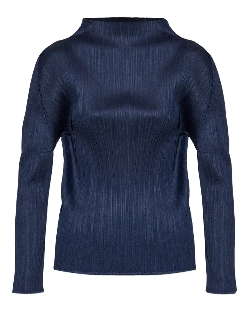 Issey Miyake Top mit Falten - Blau Blau
