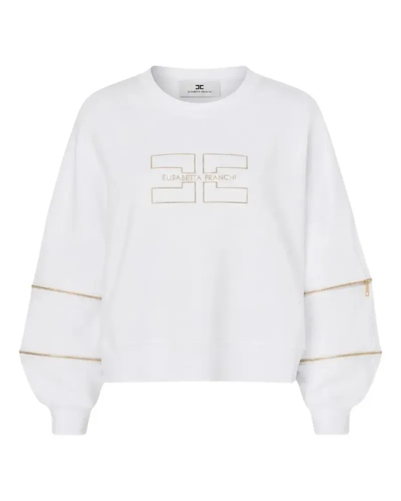 Elisabetta Franchi Sweatshirt mit Logo-Stickerei - Weiß Weiß