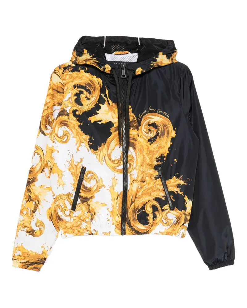 Versace Jeans baroque-print hooded jacket - Gelb Gelb