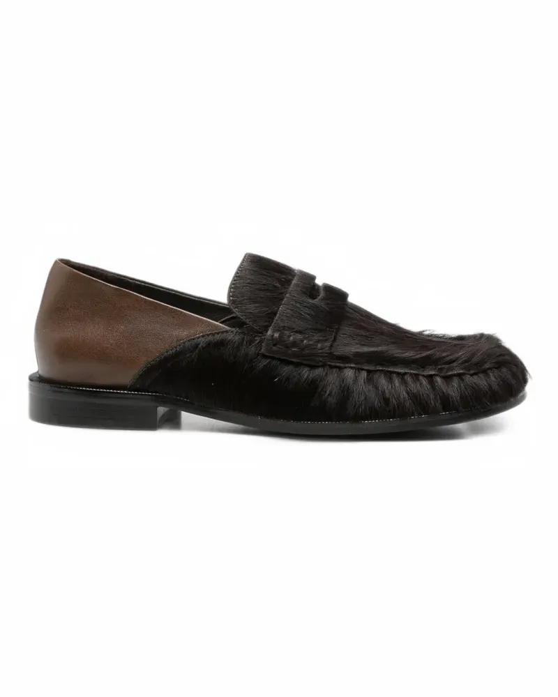 Paloma Barceló pony-hair panelled loafers - Schwarz Schwarz