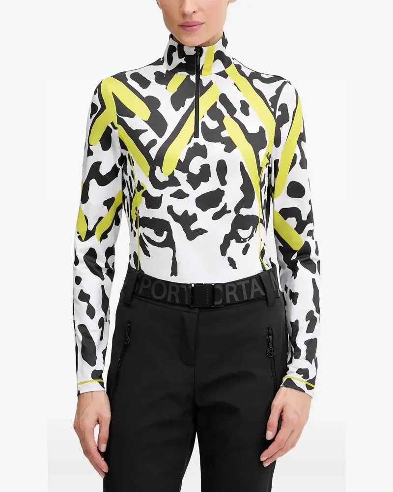 Sportalm animal-print zip-up top - Weiß Weiß
