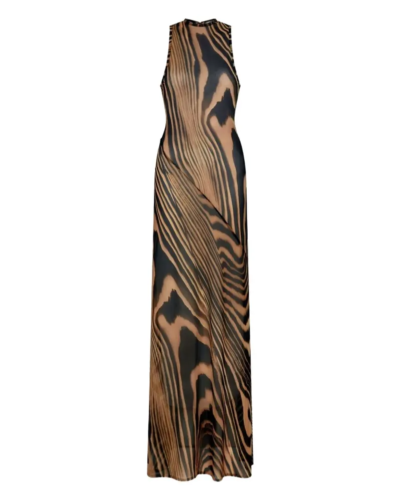 David Koma Kleid mit Zebra-Print - Nude Nude