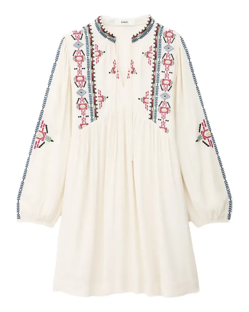 ba&sh Telma embroidered V-neck dress - Nude Nude