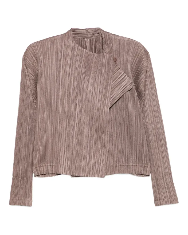 Issey Miyake Plissierte Jacke mit Knöpfen - Braun Braun