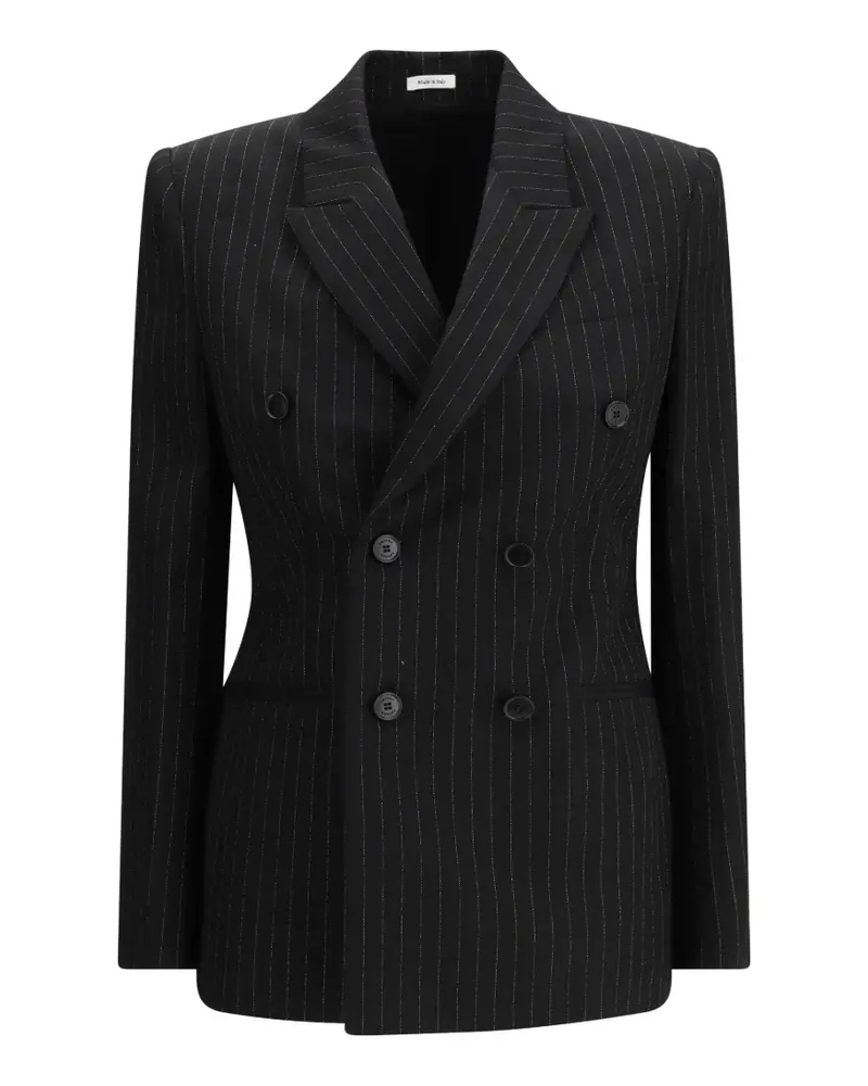 Alexander McQueen pinstripe-print double-breasted blazer - Schwarz Schwarz
