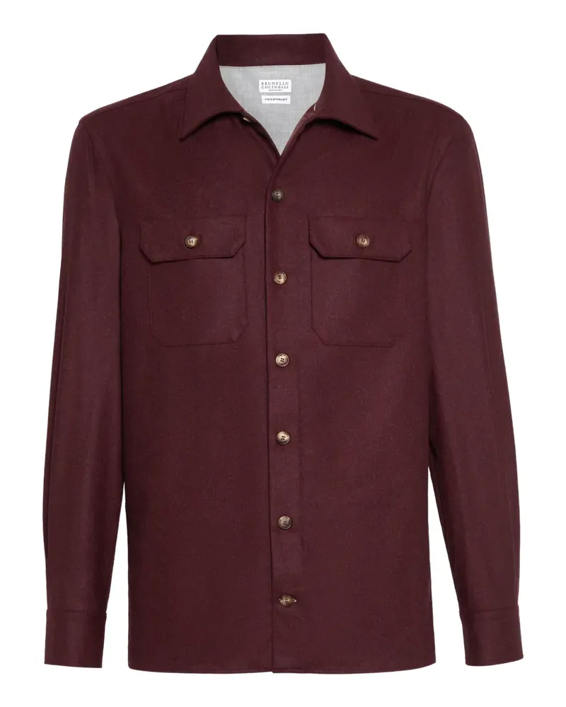 Brunello Cucinelli Flanellhemd mit Tasche - Rot Rot