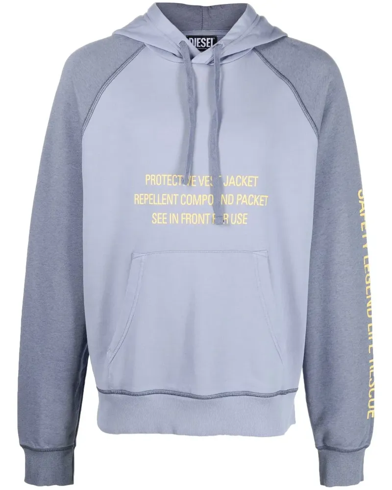 Diesel Hoodie mit grafischem Print - Blau Blau