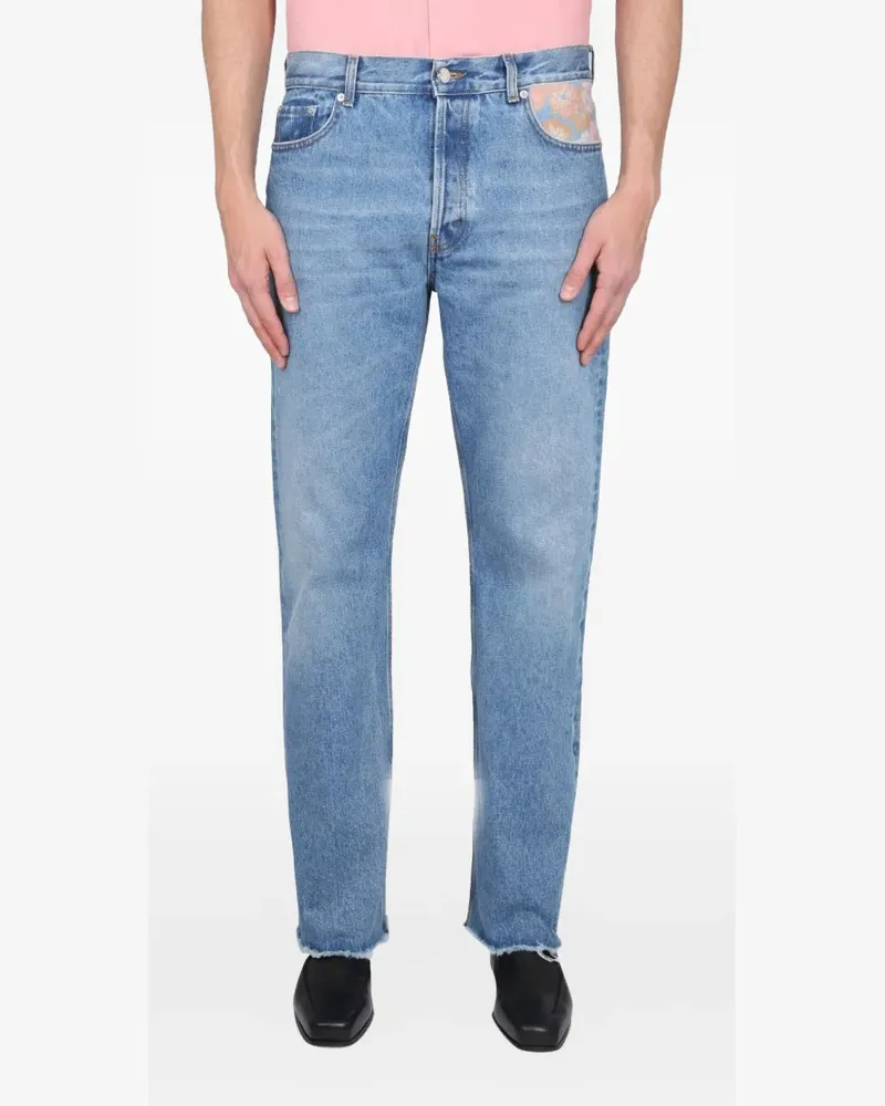 Séfr floral-panel jeans - Blau Blau