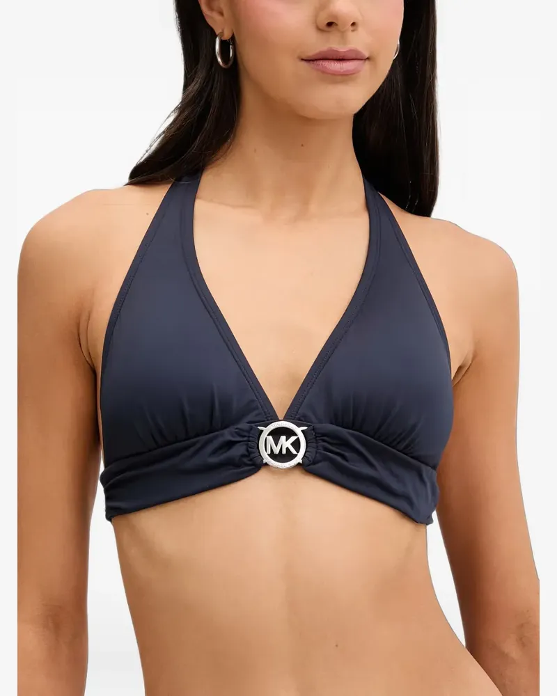 Michael Kors logo halter bikini top - Blau Blau