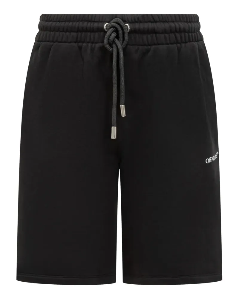 OFF-WHITE scribble-print track shorts - Schwarz Schwarz