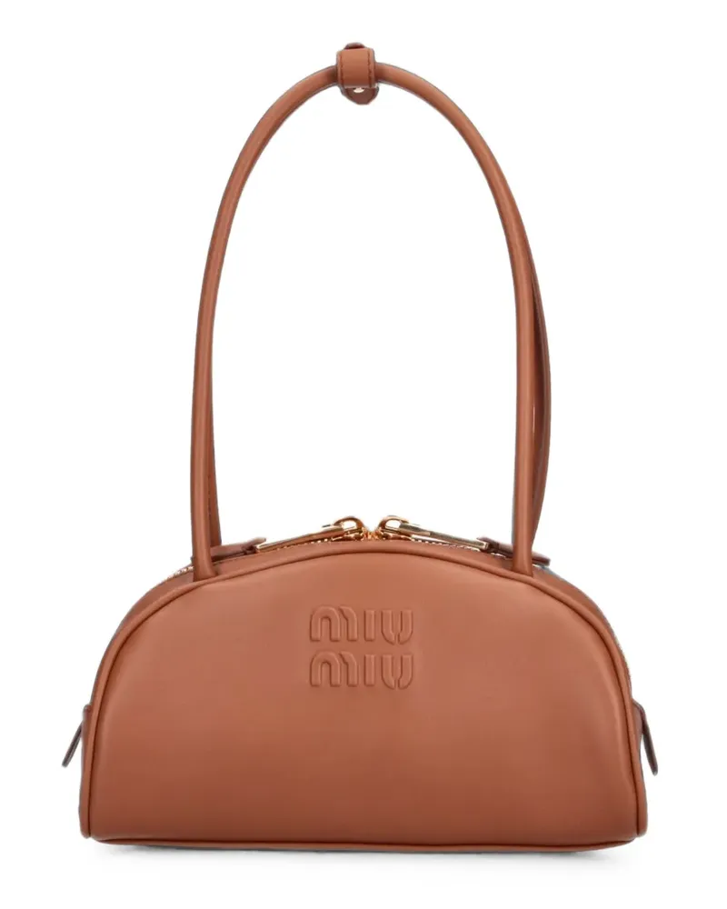 Miu Miu Schultertasche mit Logo-Prägung - Braun Braun