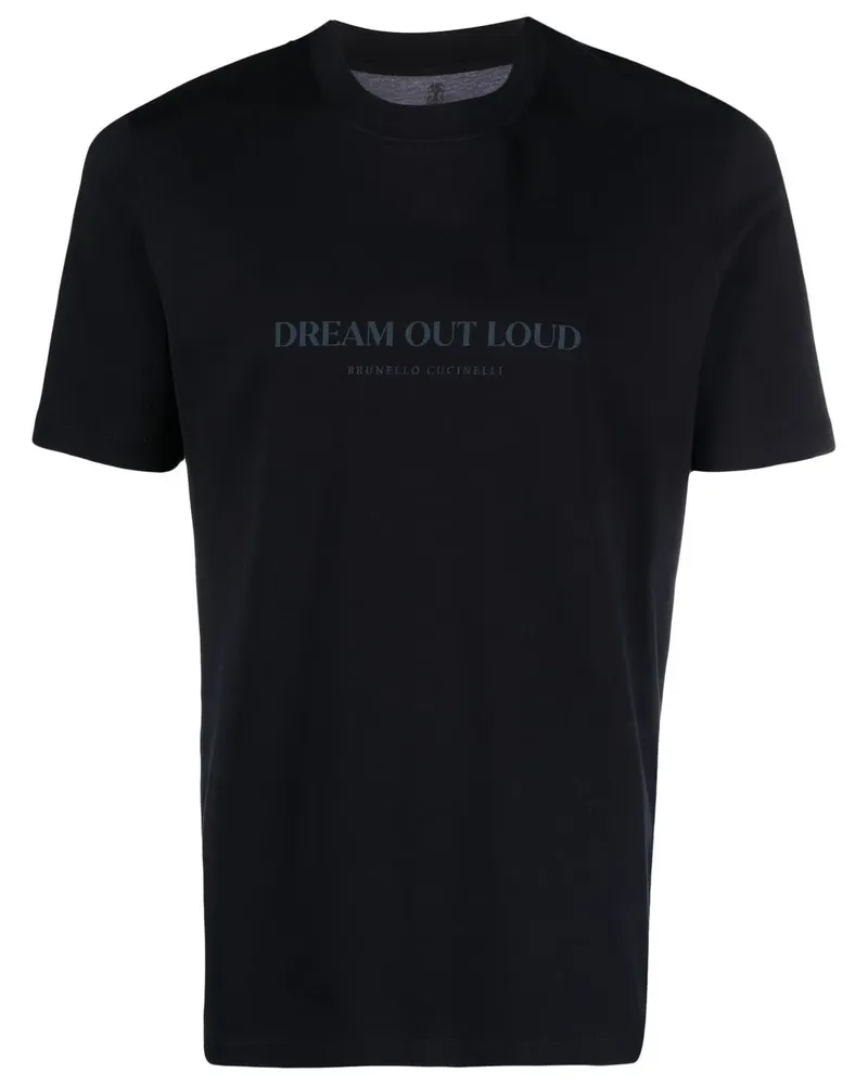 Brunello Cucinelli T-Shirt mit Logo-Print - Blau Blau