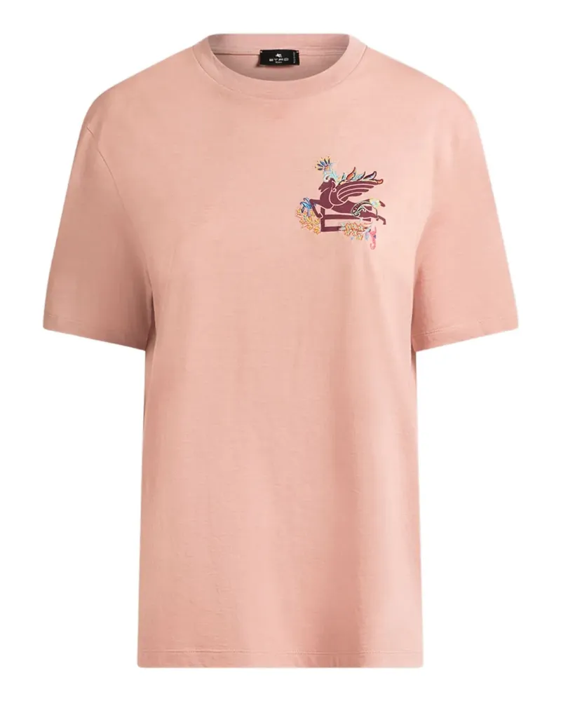 Etro T-Shirt mit Pegaso-Motiv - Rosa Rosa