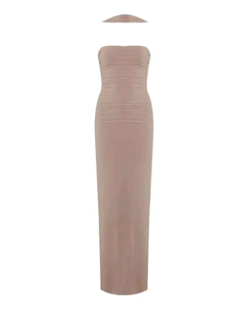 Maygel Coronel Catedral ruched cut-out beach dress - Nude Nude