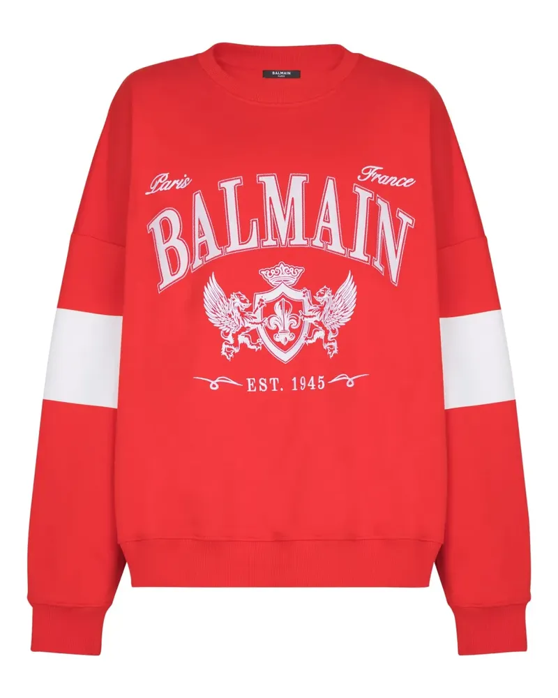Balmain Sweatshirt im College-Look - Rot Rot