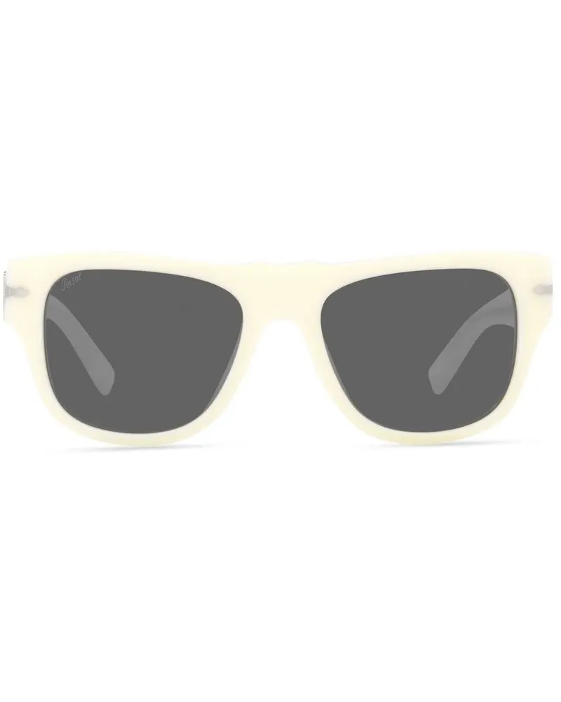 Persol Sonnenbrille mit eckigem Gestell - Weiß Weiß