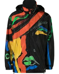 Moschino Kapuzenjacke mit Artwork-Print Schwarz