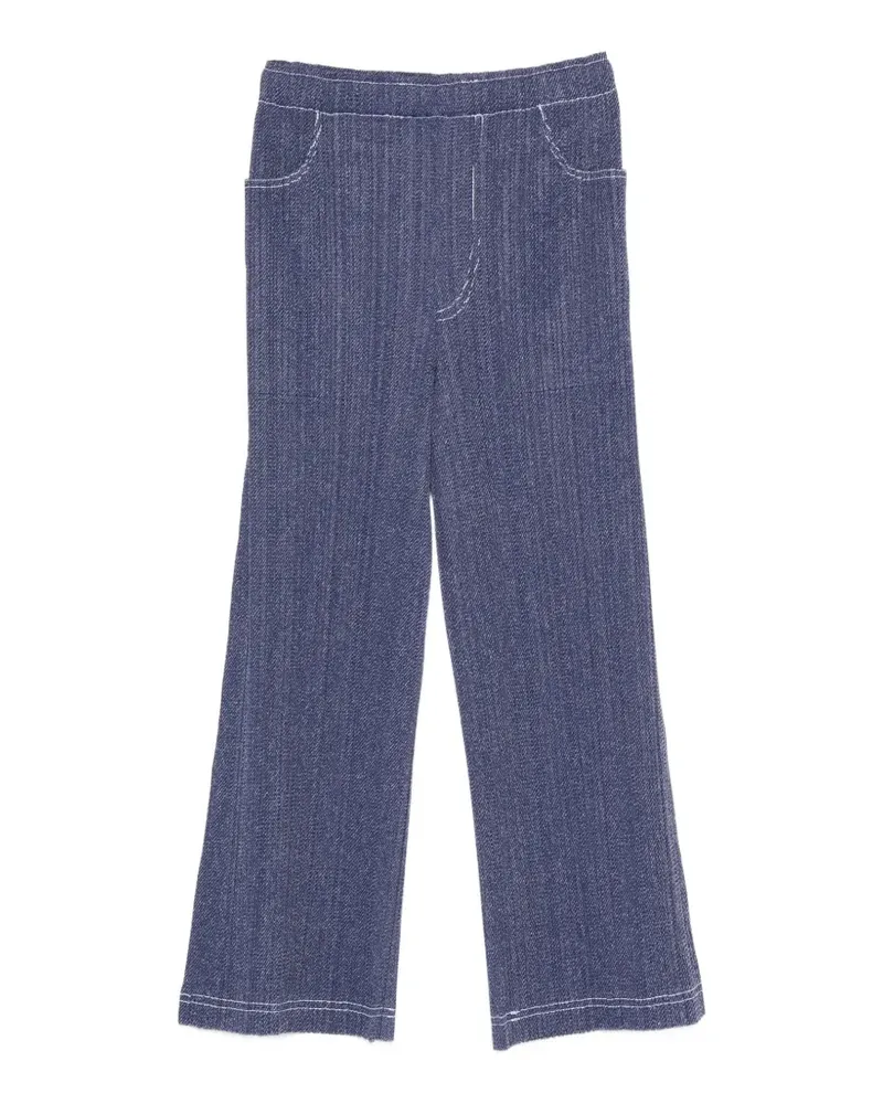 Issey Miyake Hose in Jeansoptik - Blau Blau