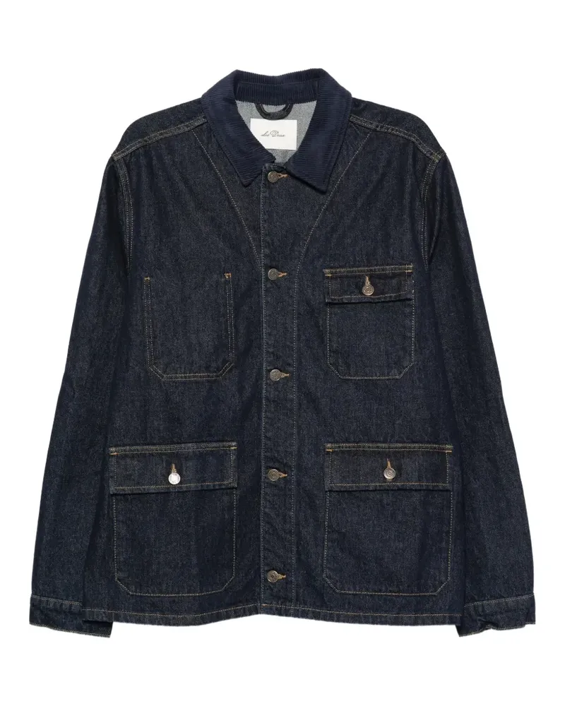 LES DEUX corduroy-collar denim jacket - Blau Blau