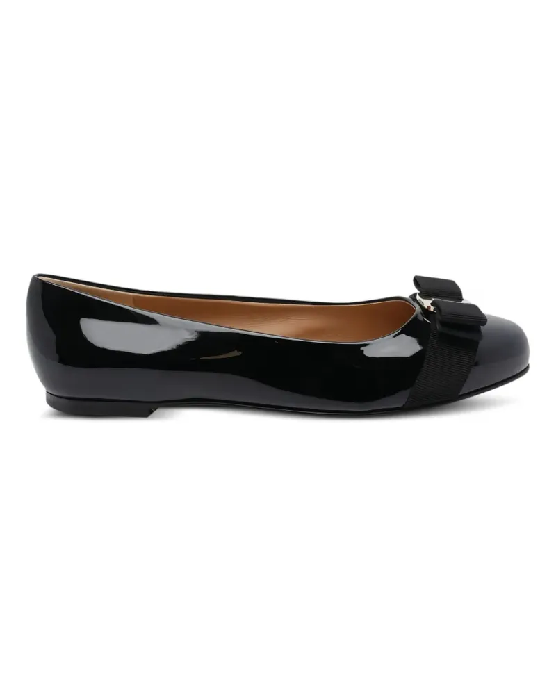 Ferragamo Vara Schleifen-Ballerinas aus Lackleder - Schwarz Schwarz