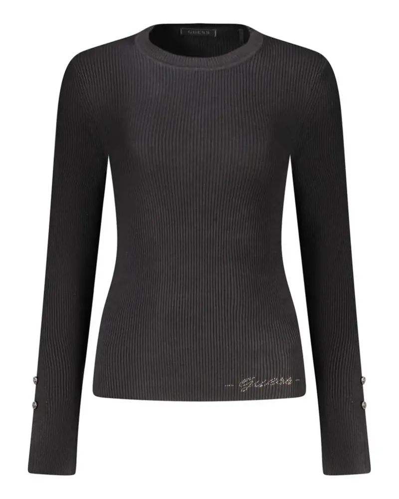 Guess Ellie Pullover mit geripptem Strick - Schwarz Schwarz