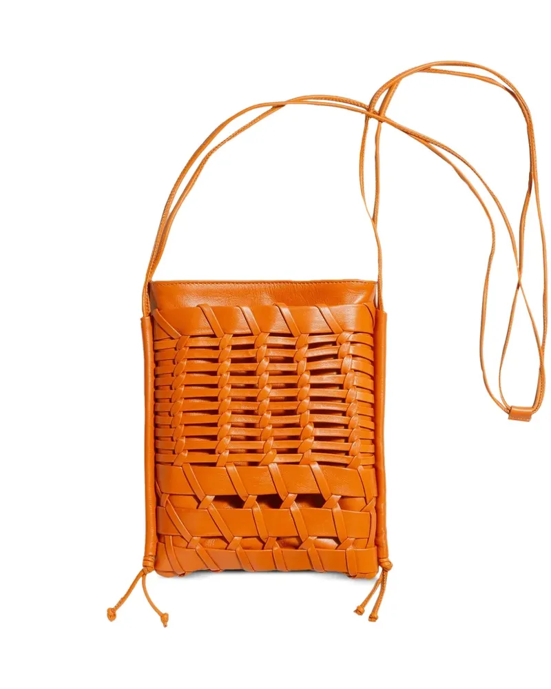 HEREU Trena woven-pocket cross body bag - Orange Orange