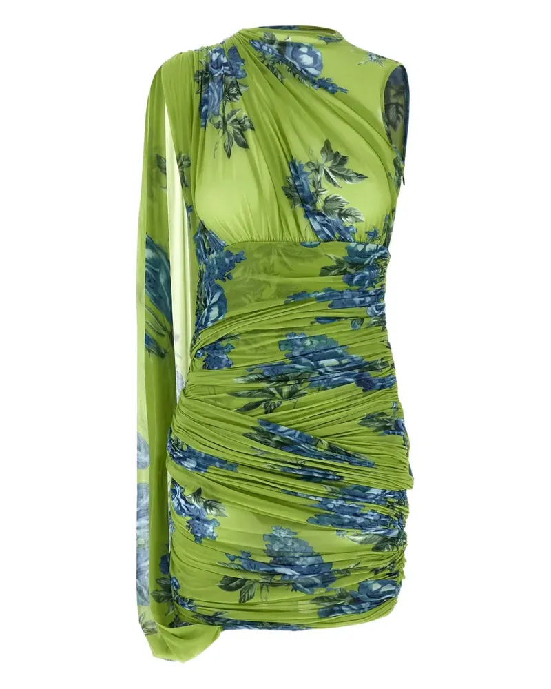 Magda Butrym Drapiertes Minikleid mit Blumen-Print - Grün Grün