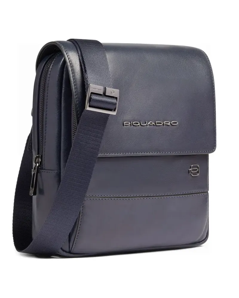 Piquadro flap-detail shoulder bag - Blau Blau