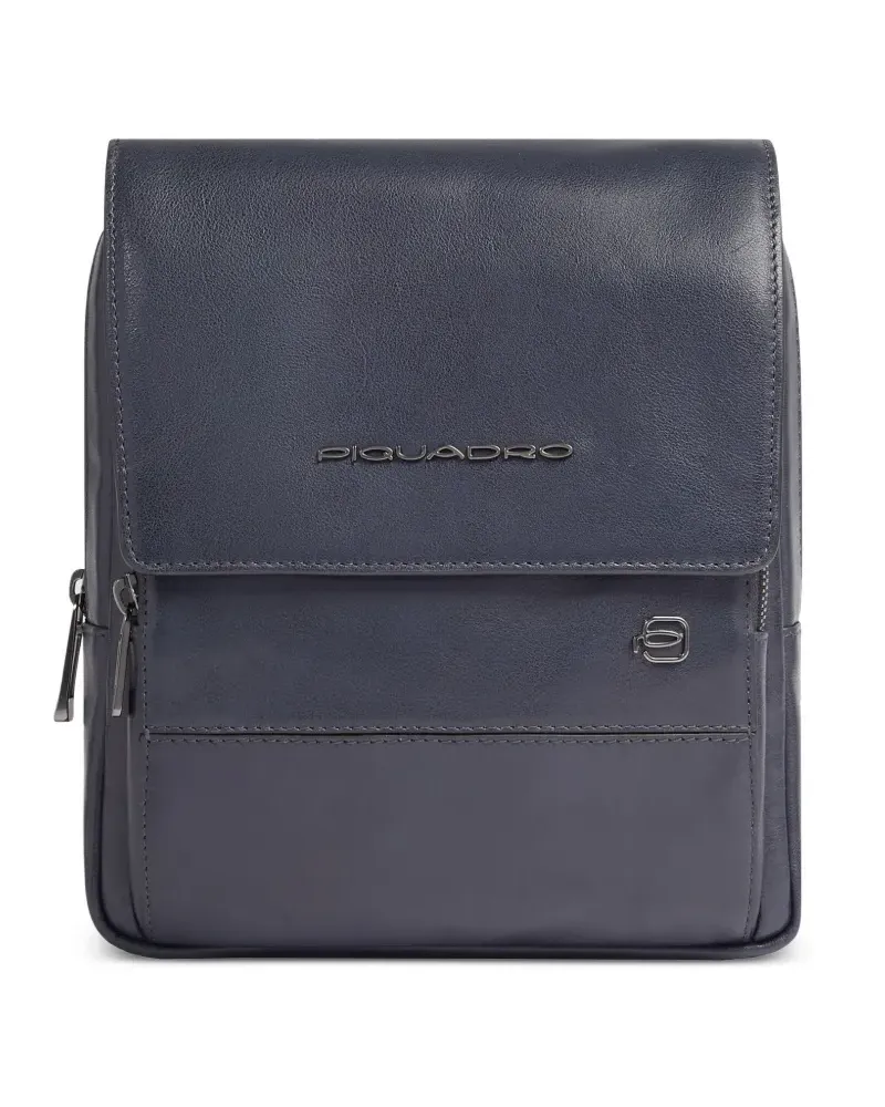 Piquadro Schultertasche mit Klappendetail - Blau Blau