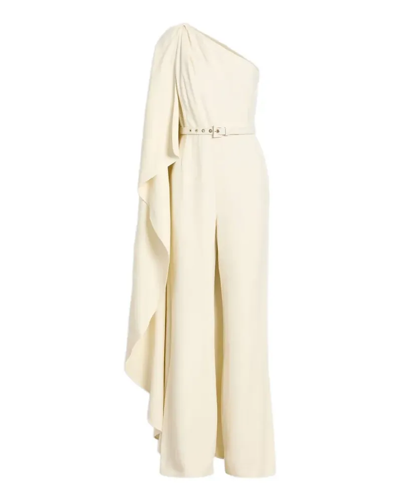 Monique Lhuillier one-shoulder draped jumpsuit - Nude Nude
