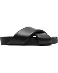 Jil Sander Sandalen mit überkreuzten Riemen Schwarz