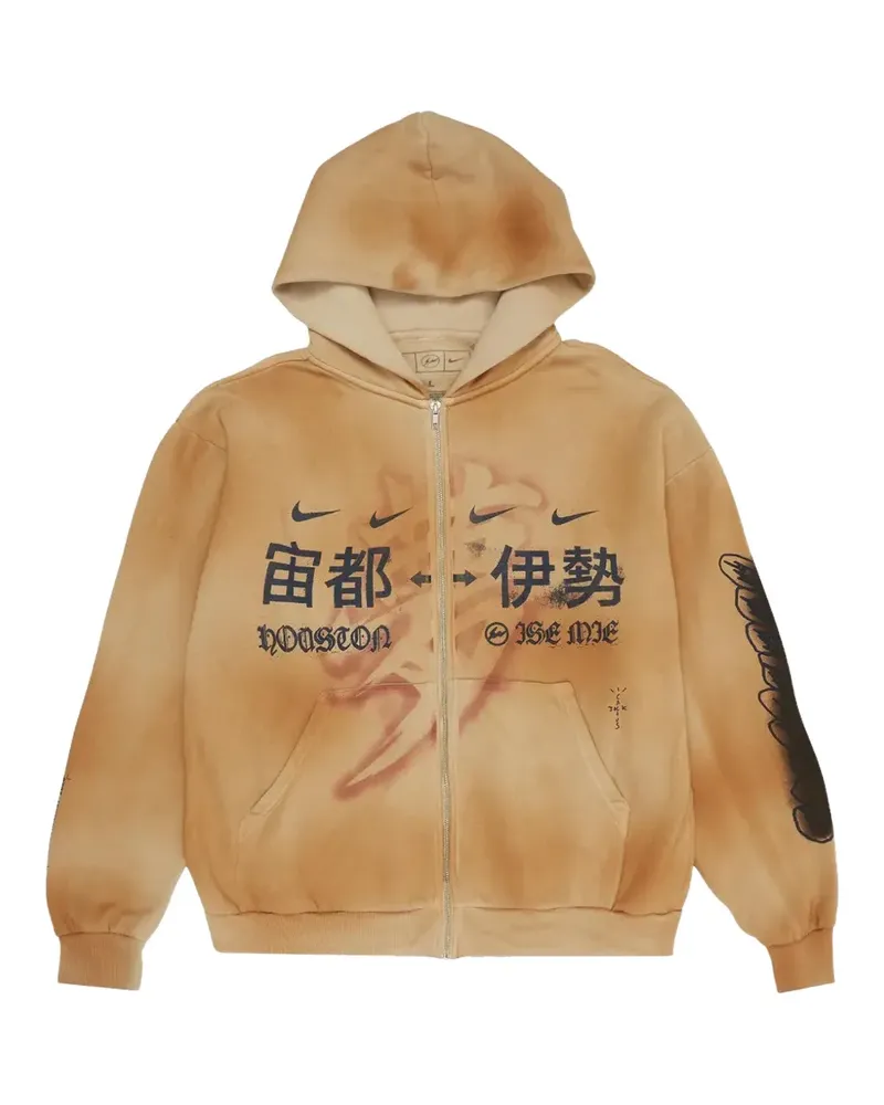 Travis Scott x Fragment x Nike Houston To Ise Mie zip-up hoodie - Nude Nude