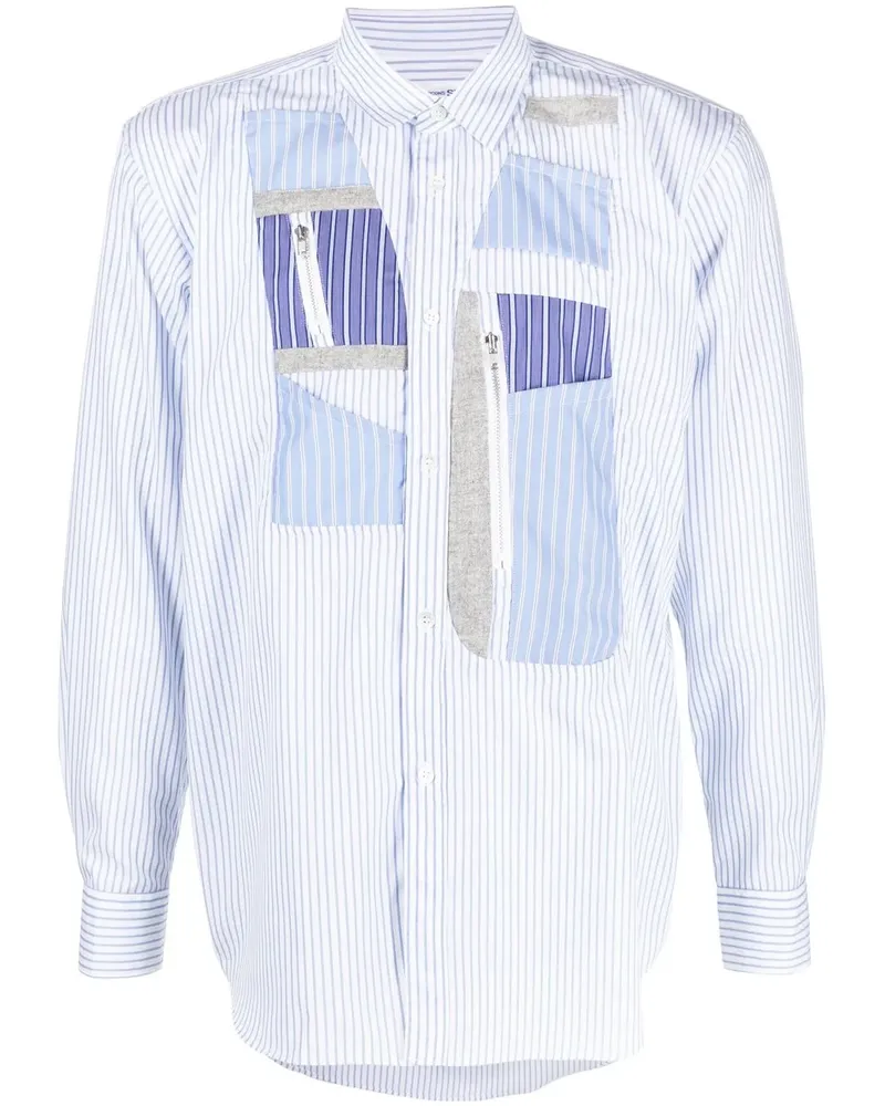 Comme des Garçons Hemd im Patchwork-Look - Blau Blau