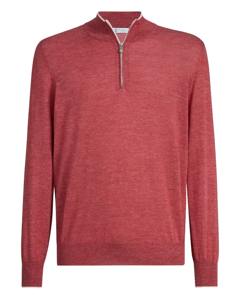 Brunello Cucinelli Pullover mit Reißverschluss - Rot Rot