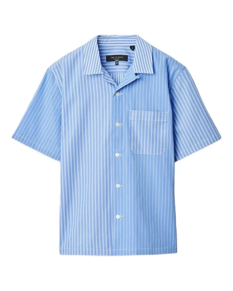 Rag & Bone Avery Hemd mit Längsstreifen und Camp-Kragen - Blau Blau