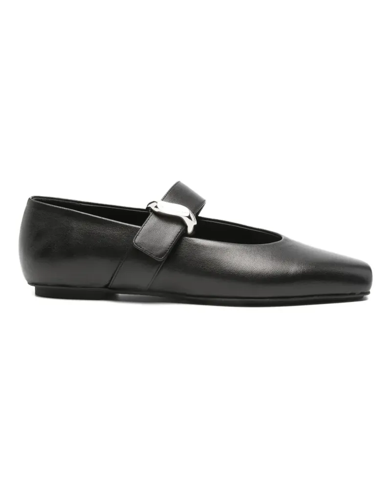 Emporio Armani touch-strap leather ballet flats - Schwarz Schwarz