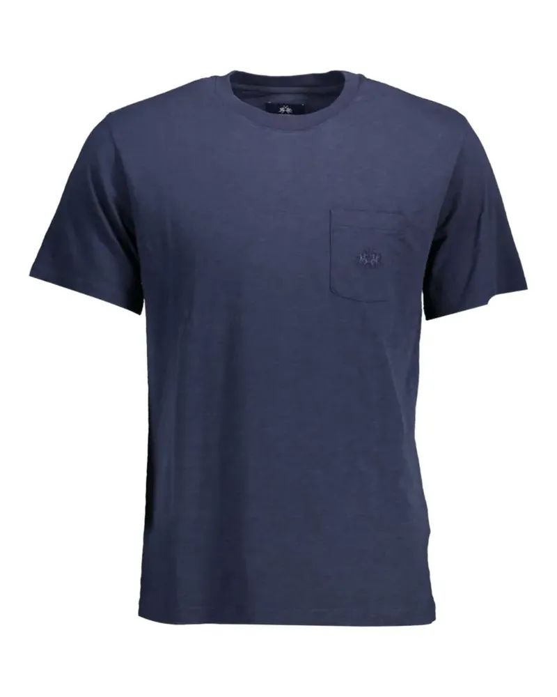 La Martina logo-embroidered pocket T-shirt - Blau Blau