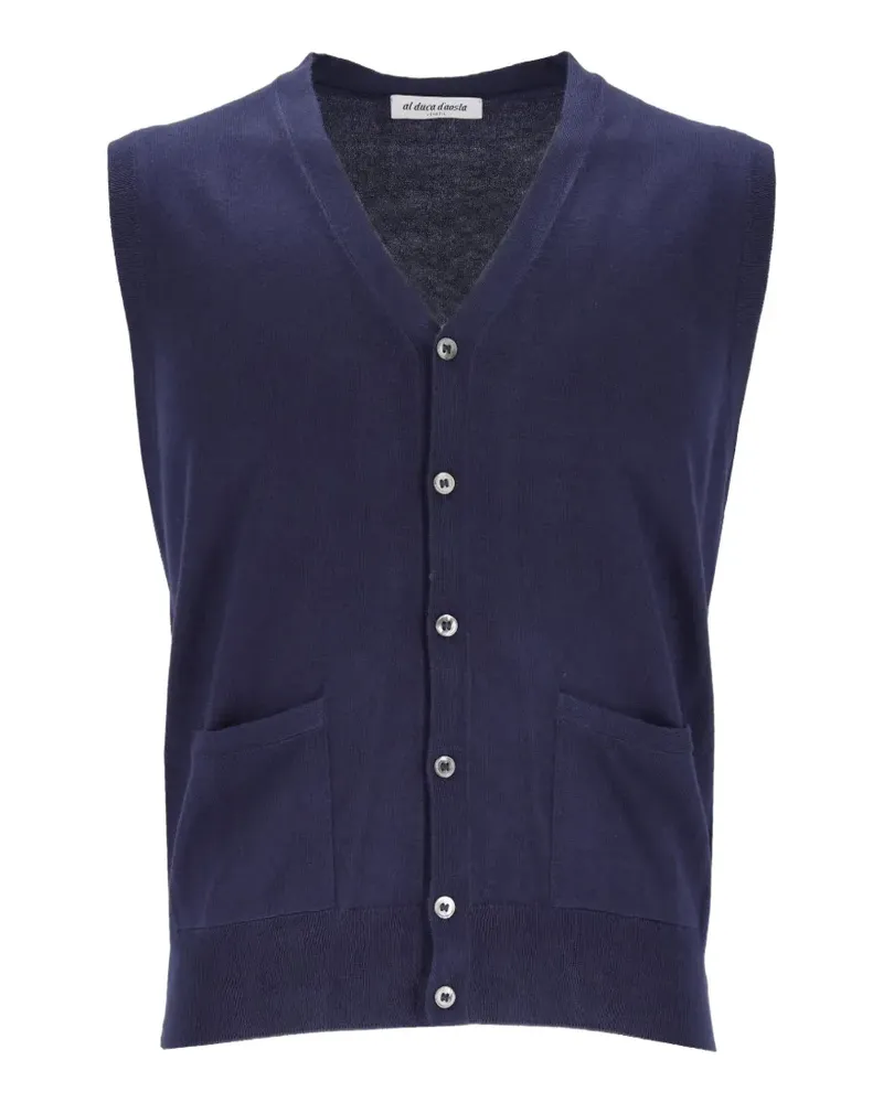 Al Duca D’Aosta 1902 button-up knitted vest - Blau Blau