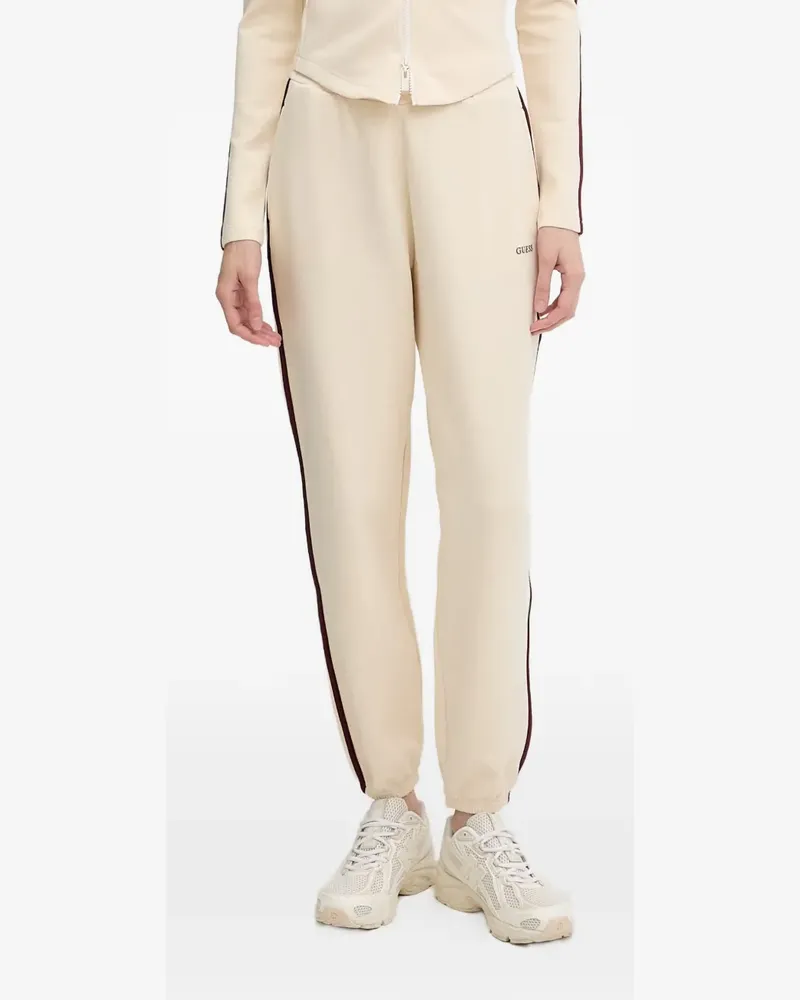 Guess logo-detail side-stripe track pants - Nude Nude