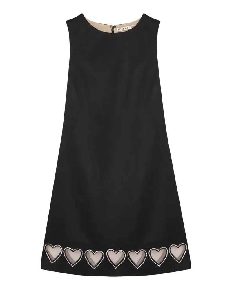 Alice + Olivia crystal-embellished heart-cut-out dress - Schwarz Schwarz