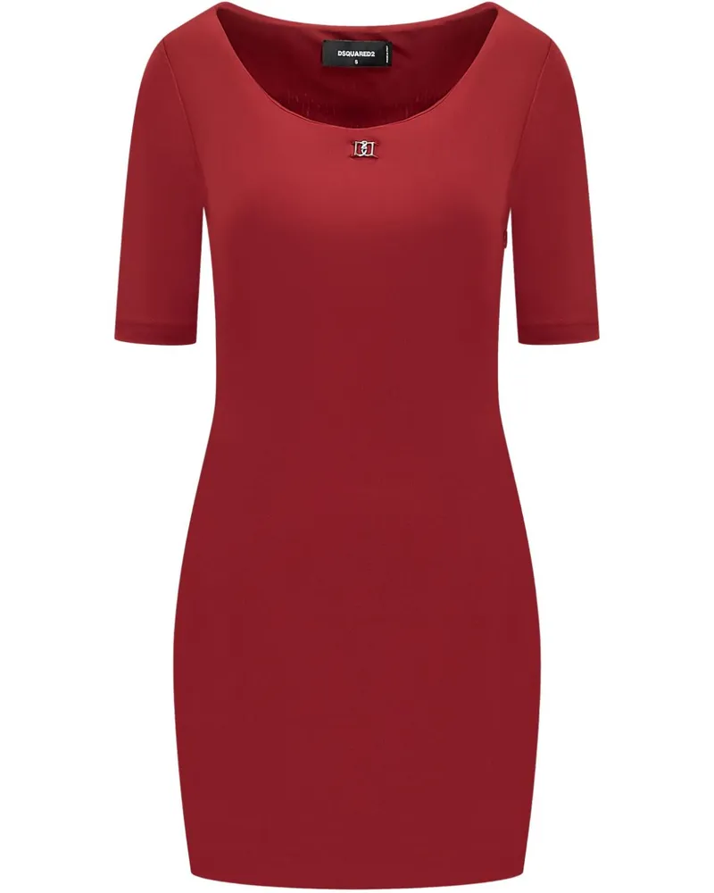Dsquared2 Minikleid mit Logo-Schild - Rot Rot