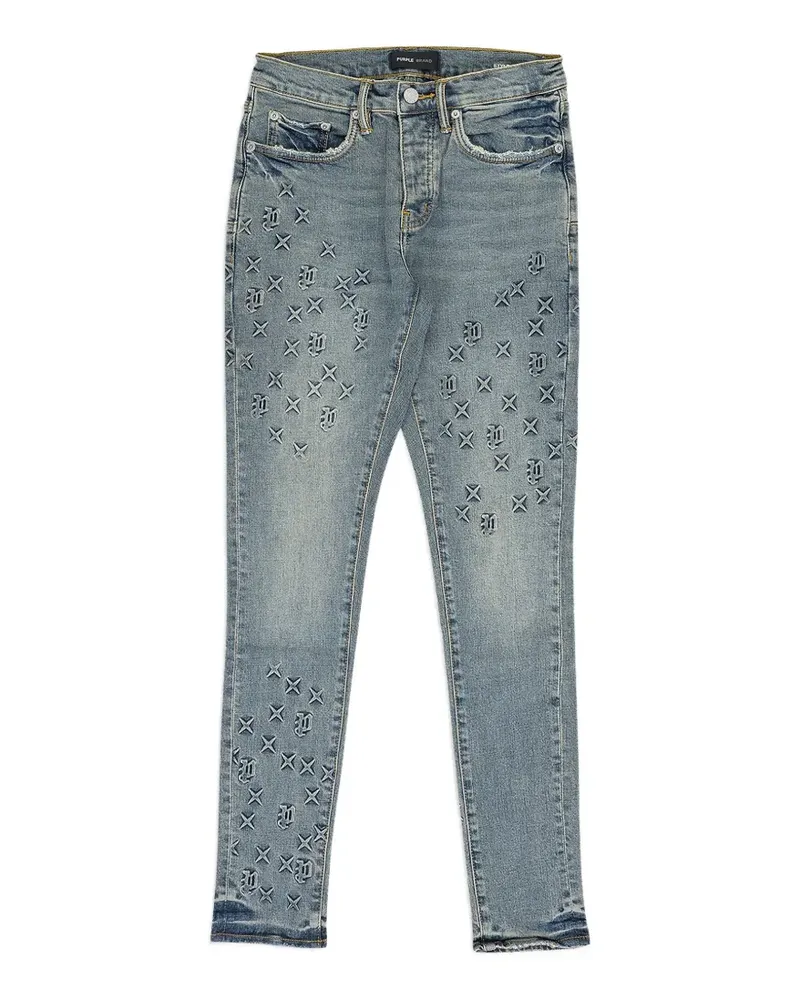PURPLE BRAND logo-patch jeans - Blau Blau