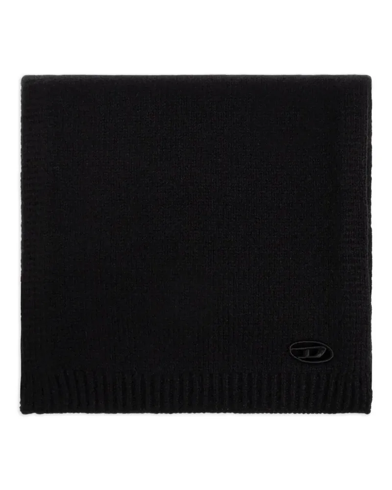Diesel Schal mit Logo-Schild - Schwarz Schwarz