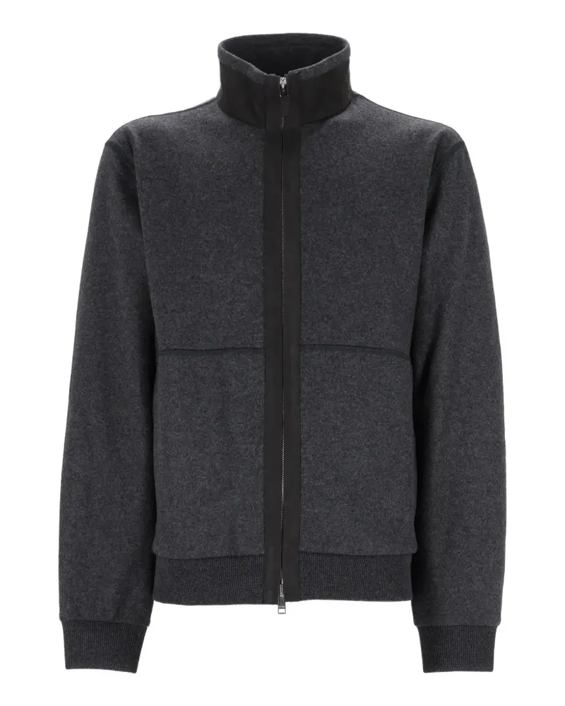 Ermenegildo Zegna zip-up panelled sweater - Grau Grau