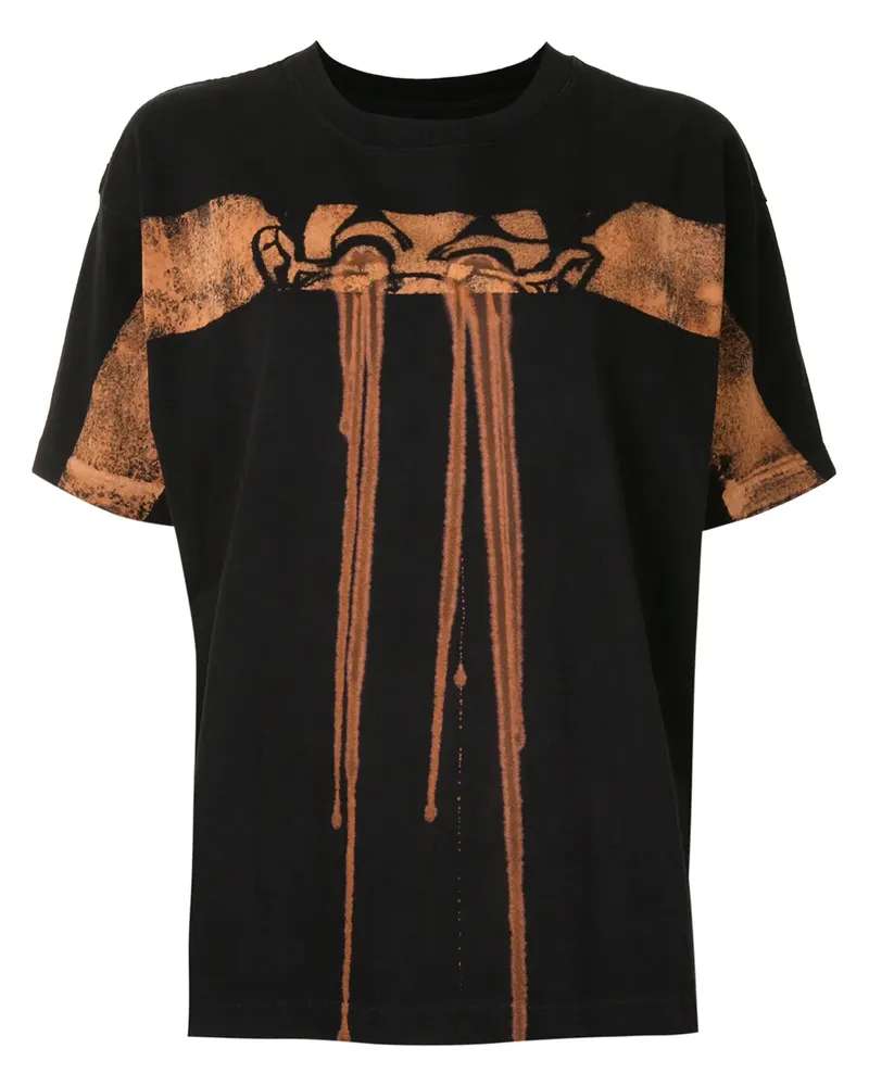 Aganovich T-Shirt mit grafischem Print - Schwarz Schwarz