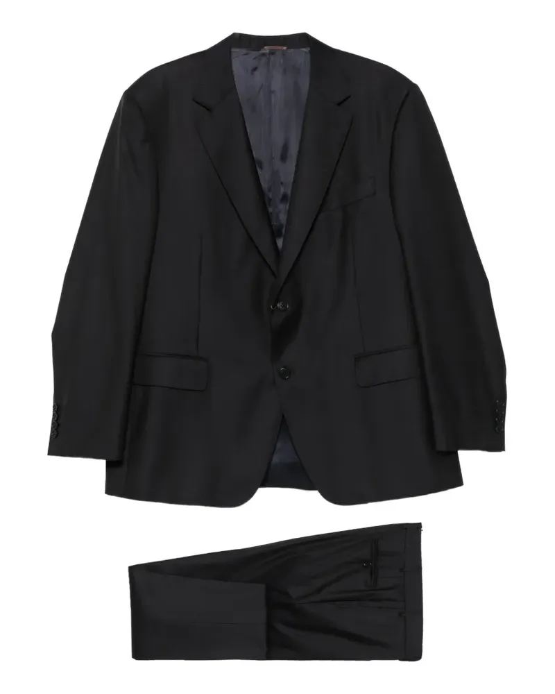 Canali Anzug mit fallendem Revers - Schwarz Schwarz
