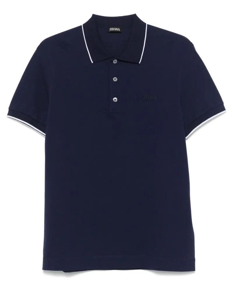 Ermenegildo Zegna Poloshirt mit Logo-Stickerei - Blau Blau