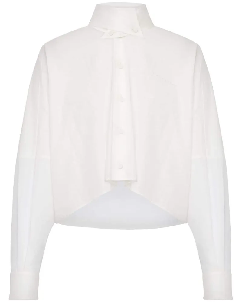 Philosophy Di Lorenzo Serafini Cropped-Hemd mit Button-down-Kragen - Weiß Weiß