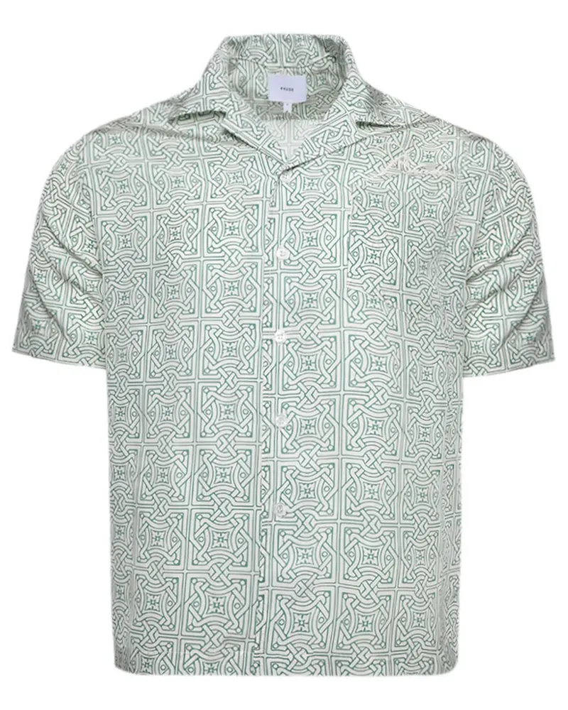 RHUDE Cravat Seidenhemd mit geometrischem Print - Nude Nude